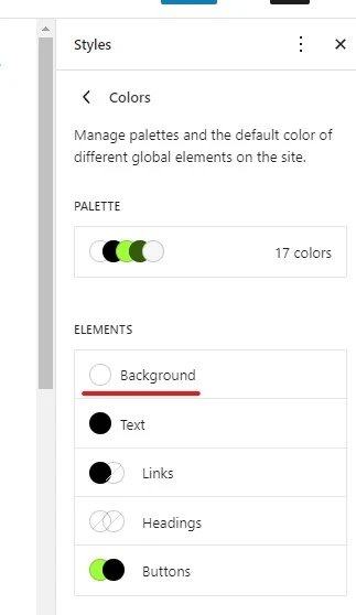 how to change background in full site editor