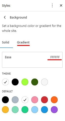 background color change in wordpress
